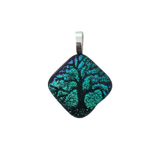 Green Etched Pendant-EP456 Tree