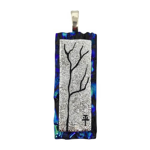 Blue Etched Pendant-EP400 BTree