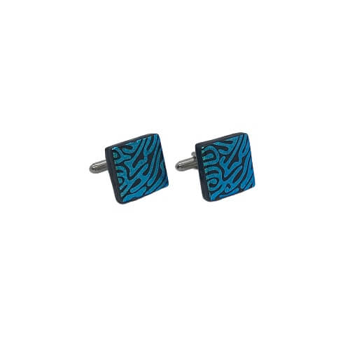 Blue Textured Cufflinks-CL410 Maze