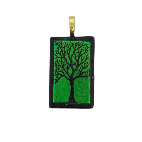 Green Etched Pendant-EP304 Tree