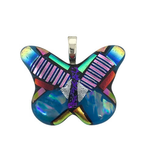 Rainbow Textured Pendant-TP503 Butterfly
