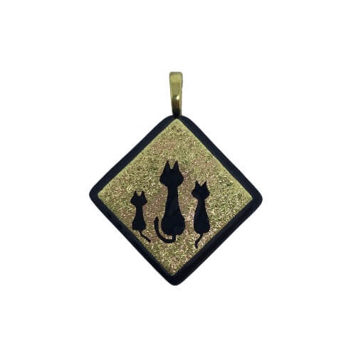 Warm Etched Pendant-EP120 Cats